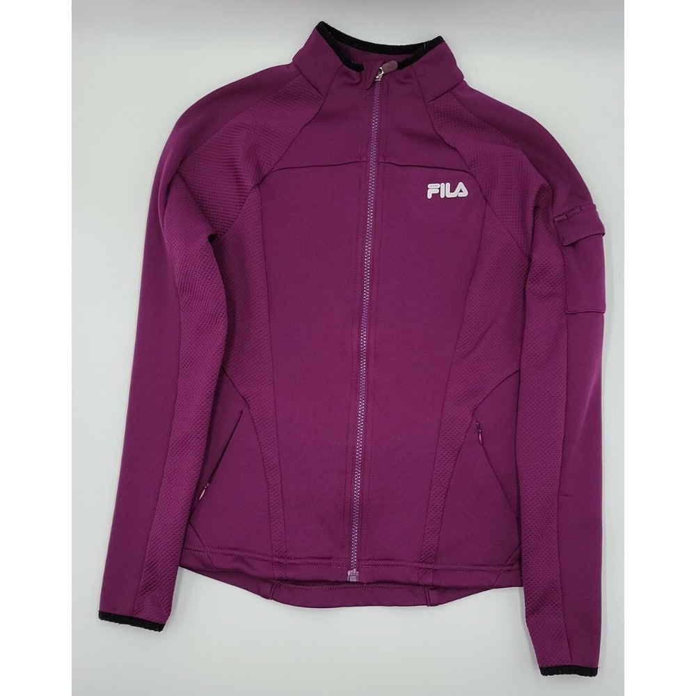 FILA Sport Active Wear Running Jacket Size XS Purple RN#73277 #C229